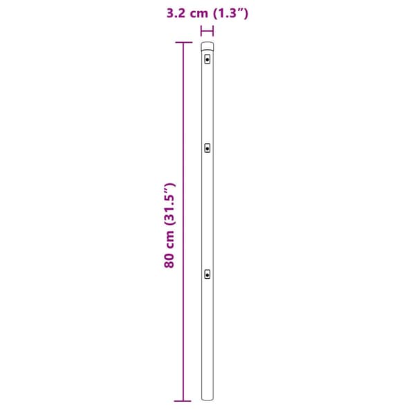 Stängselstolpe 52 pcs Grå 3,2 x 3,2 x 80 cm