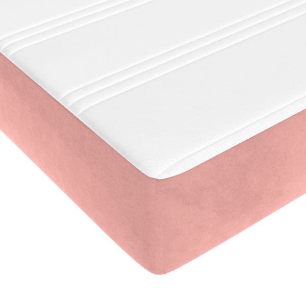 Ramsäng med madrass rosa 180x200 cm sammet