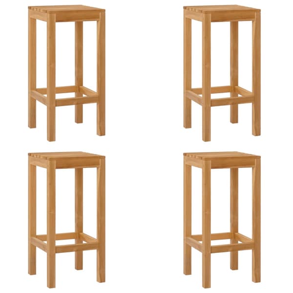 Barpall 4 pcs Brun Massivt teakträ