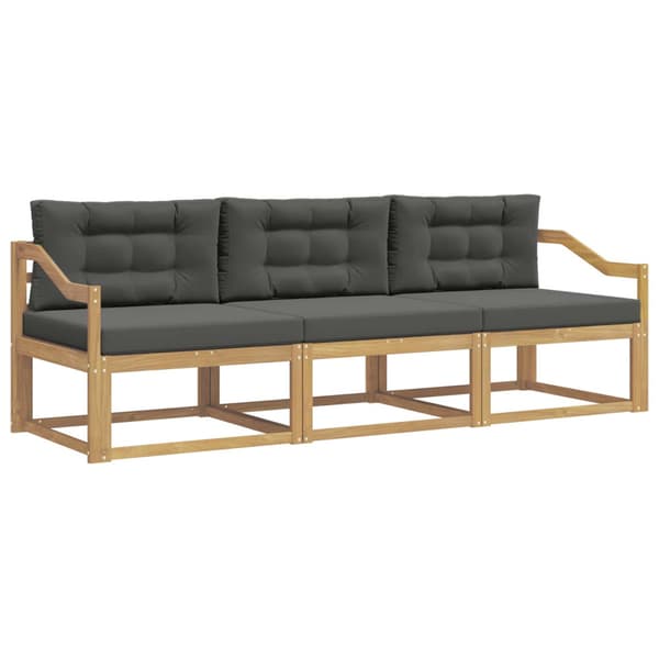 Utomhussoffset med kudde 3 pcs Vit och antracit Polyester