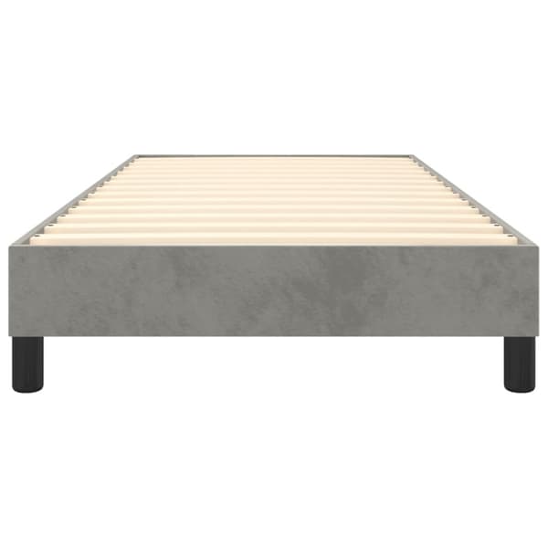 Boxspring-sängram ljusgrå 90x200 cm sammet