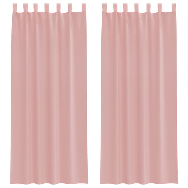 Voile gardiner med stångfickor 2 st rosa