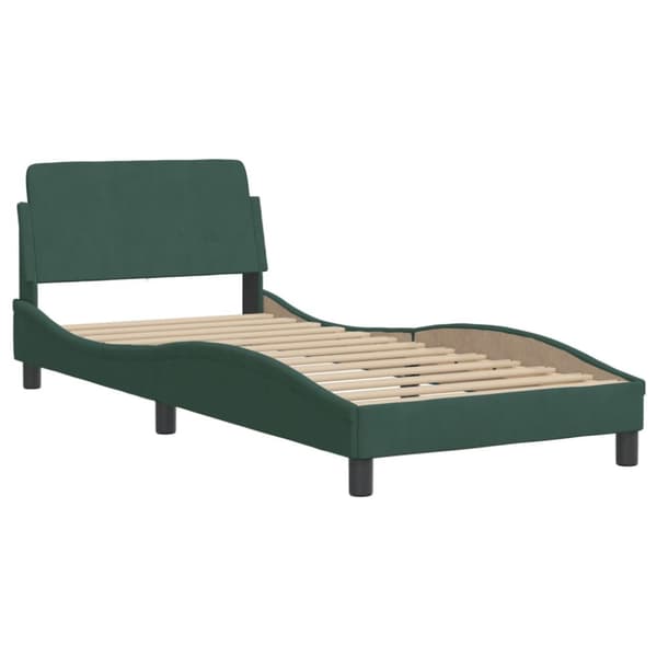 Bed Frame "Dover" Dark Green 80x200 cm Velvet