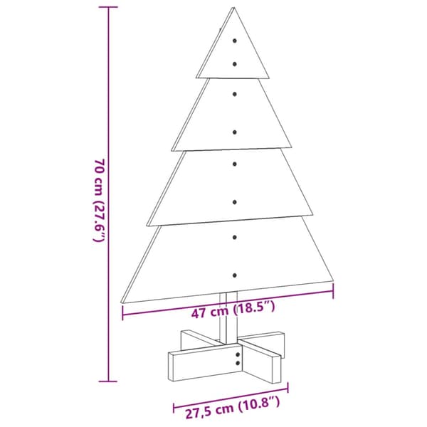 Julgran trä 70 cm massivt trä