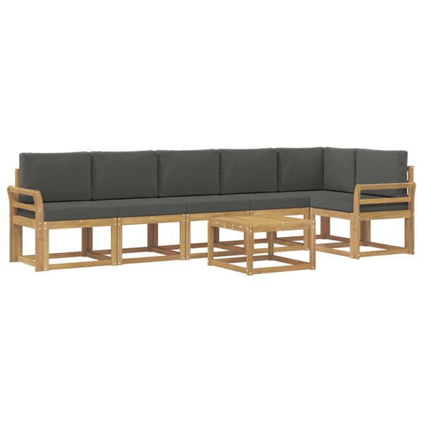 Utomhussoffset med kudde 7 pcs Vit och antracit Polyester