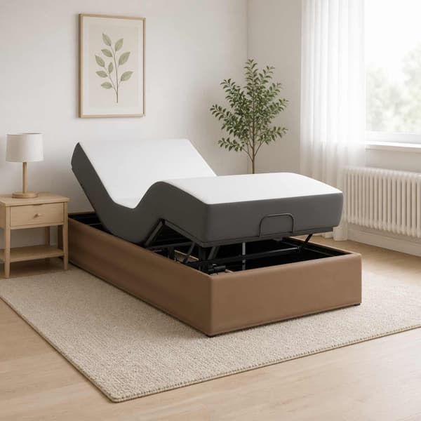 Elektrisk Justerbar Säng Ram Tan 200 x 90 x 33,5 cm Stål