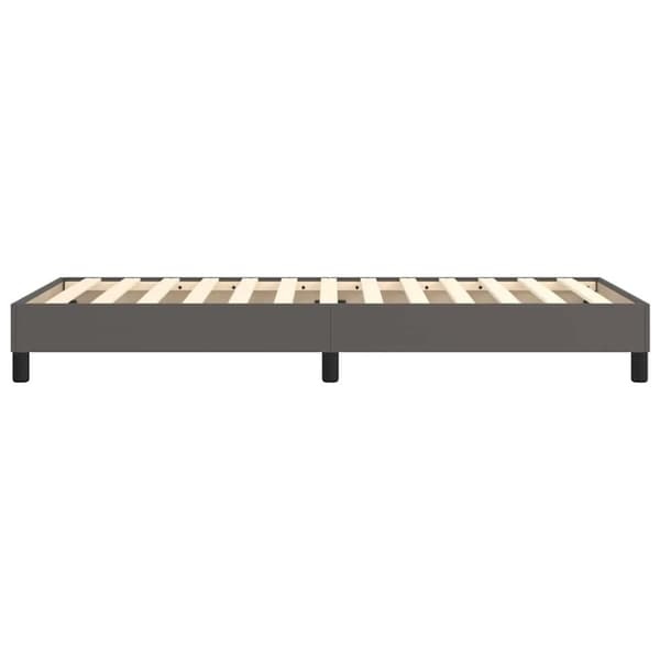 Boxspring-sängram grå 80x200 cm konstläder