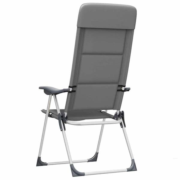 Campingstolar 2 st grå 58x69x111 cm aluminium