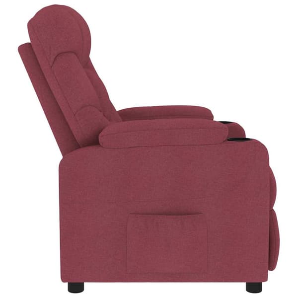 Massagefåtölj vinröd tyg