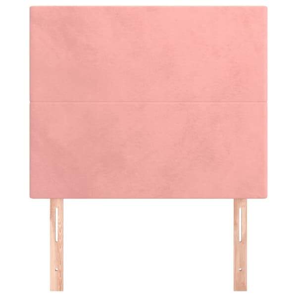 Sänggavel rosa 80x5x118/128 cm sammet