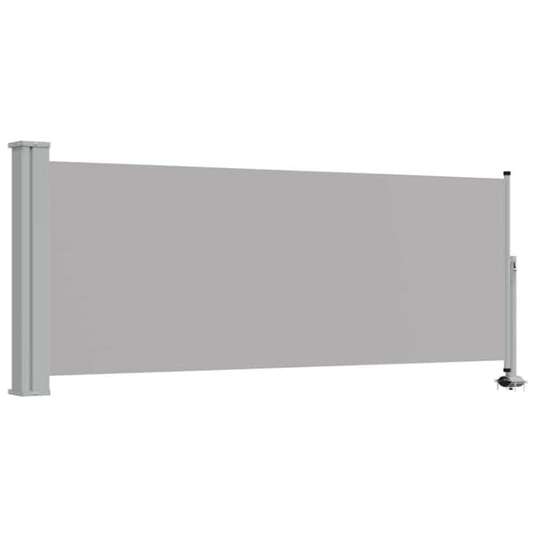Infällbar sidomarkis 100 x 300 cm grå