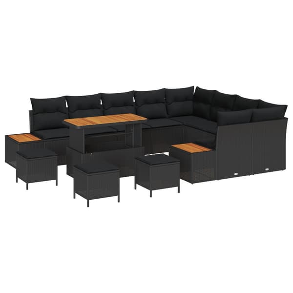 Trädgårdsoffset 13 pcs Svart konstrotting