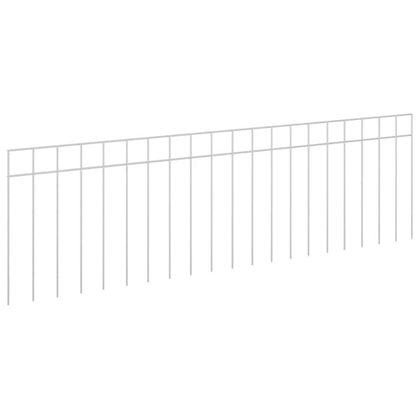 Trädgårdsstängselpanel 48 pcs Galvaniserat stål Silver