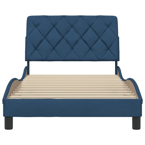 Bed Frame without Mattress Blue 100x200 cm Fabric