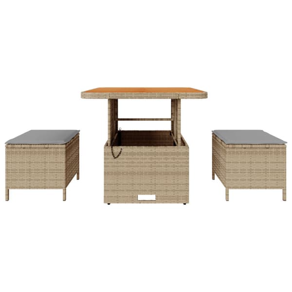 Trädgårdsmöbelset Beige konstrotting