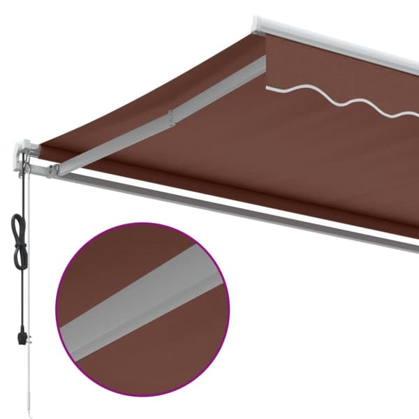 Markis automatiskt infällbar brun 350x250 cm