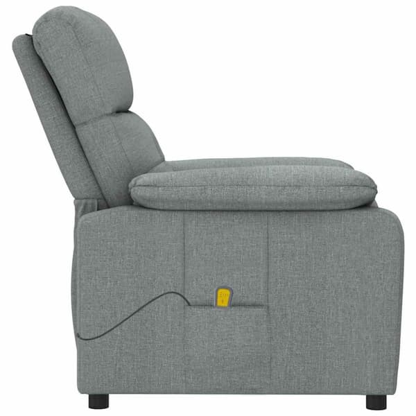 Massagefåtölj mörkgrå tyg