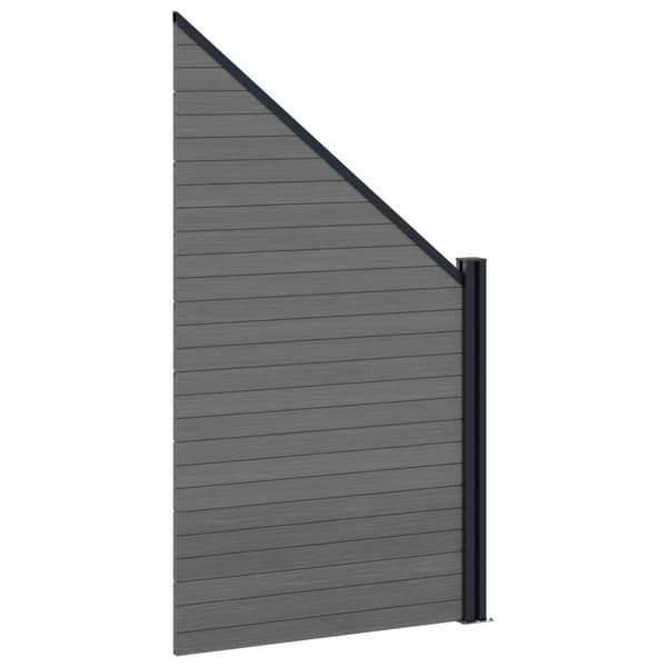 Stängselpanel 9 pcs WPC och aluminium Grå
