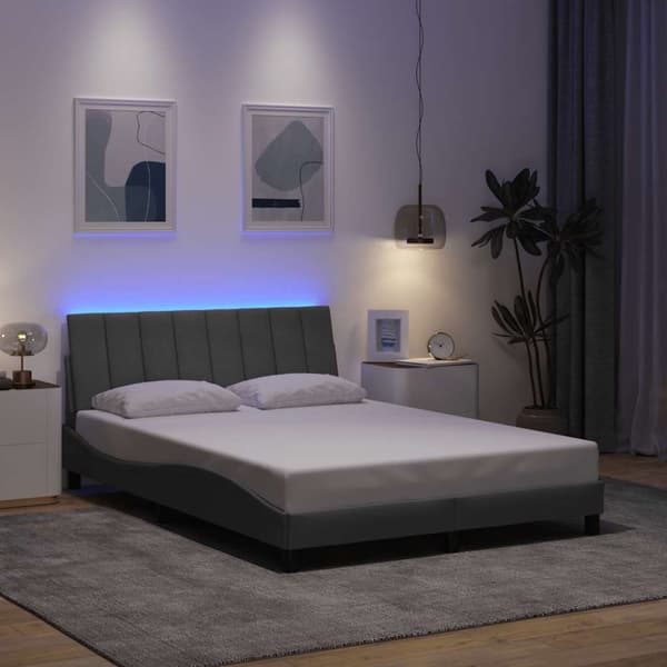 Bed Frame without Mattress "Hanko" Light Grey 120x200cm Fabric