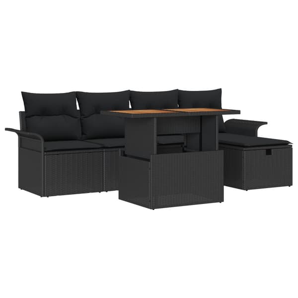 Trädgårdsoffset 6 pcs Svart konstrotting