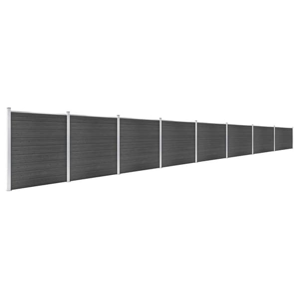 Staketpaneler WPC 1391x186 cm svart