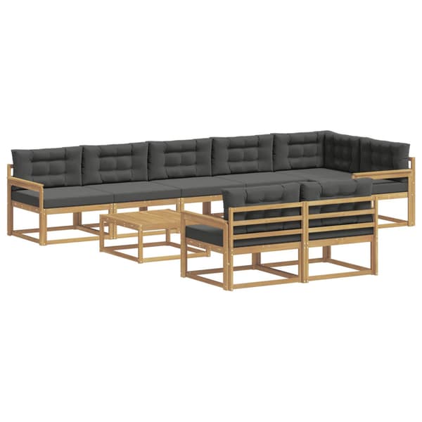 Utomhussoffset 9 pcs Vit och antracit 79 x 79 x 37 cm Polyester