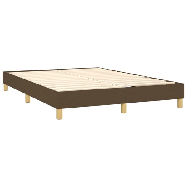 Boxspring-sängram mörkbrun 140x200 cm tyg
