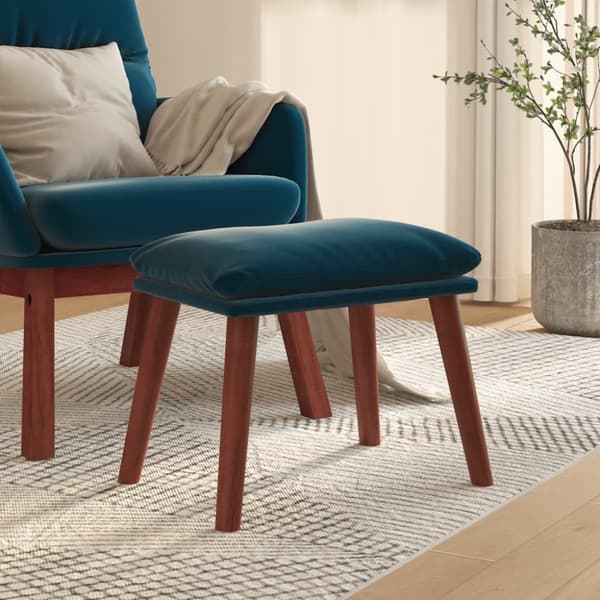 Fotpall blå 45x29,5x35 cm sammet