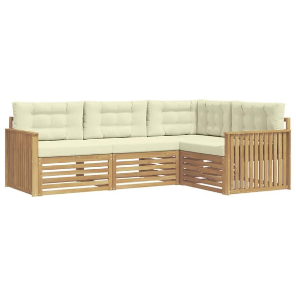 Utomhussoffset 4 pcs Vit och grädde 247,5 x 168,5 x 73 cm
