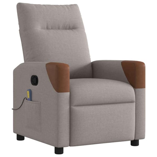Massagefåtölj taupe tyg