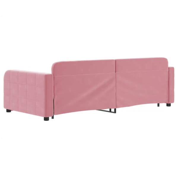 Dagbädd utdragbar rosa 90x200 cm sammet