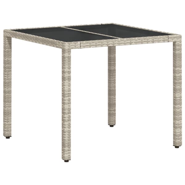 Trädgårdsmöbelset 3 pcs Ljusgrå konstrotting