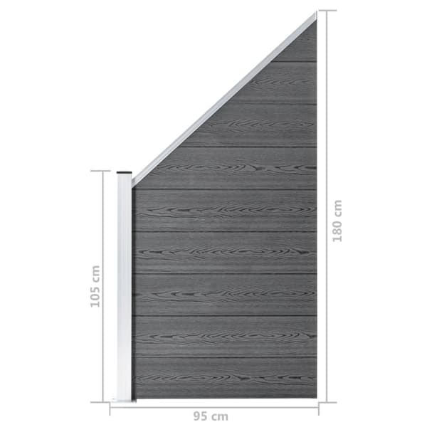 Staketpanel WPC 95x(105-180) cm grå