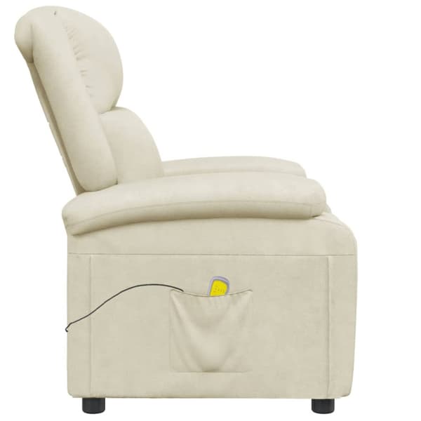 Massagefåtölj gräddvit konstläder