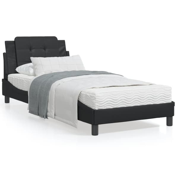 Bed Frame with LED without Mattress "Zadar" Black 90x190 cm