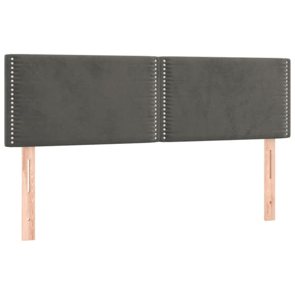 Ramsäng med madrass mörkgrå 140x200 cm sammet