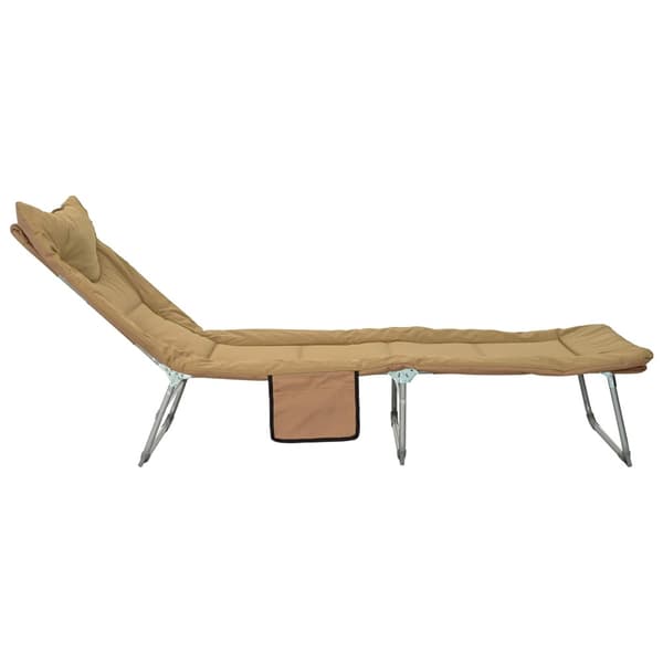 Hopfällbar solstol med kudde Beige