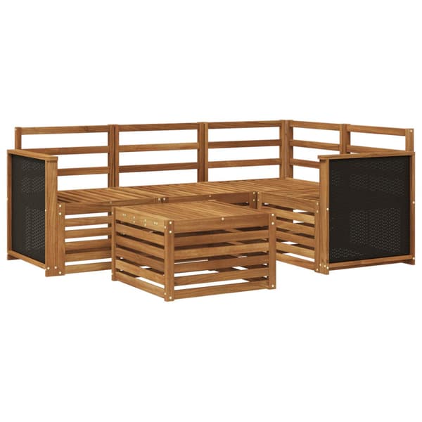 Utomhussoffset 5 pcs Naturlig 59 x 59 x 37 cm Polyester