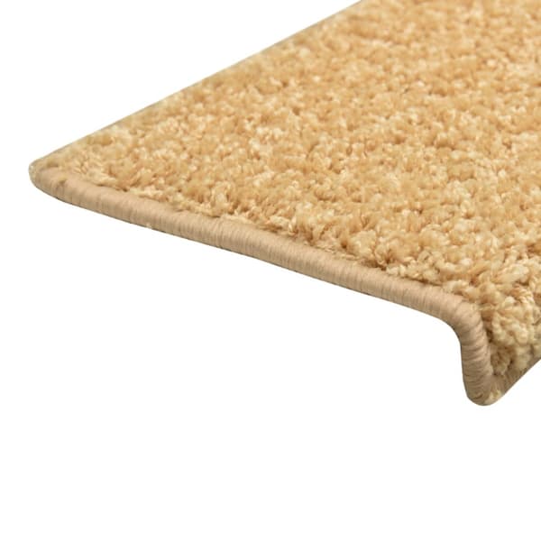 Trappmattor 10 st 65x21x4 cm beige rektangulär kant