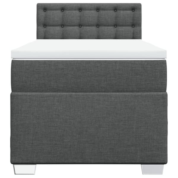 Ramsäng med madrass mörkgrå 90x190 cm tyg