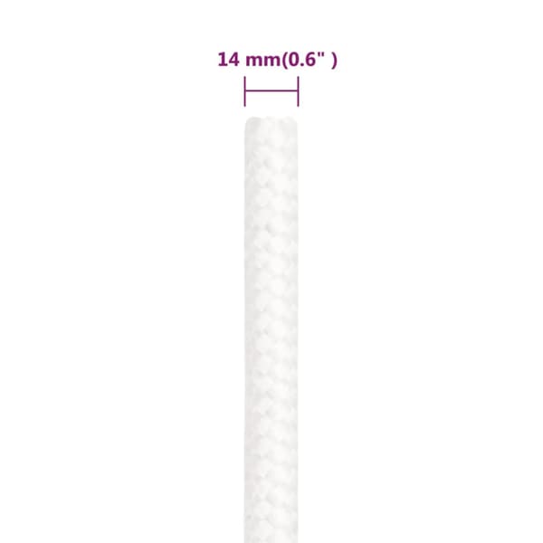 Båtlina helvit 14 mm 25 m polypropylen