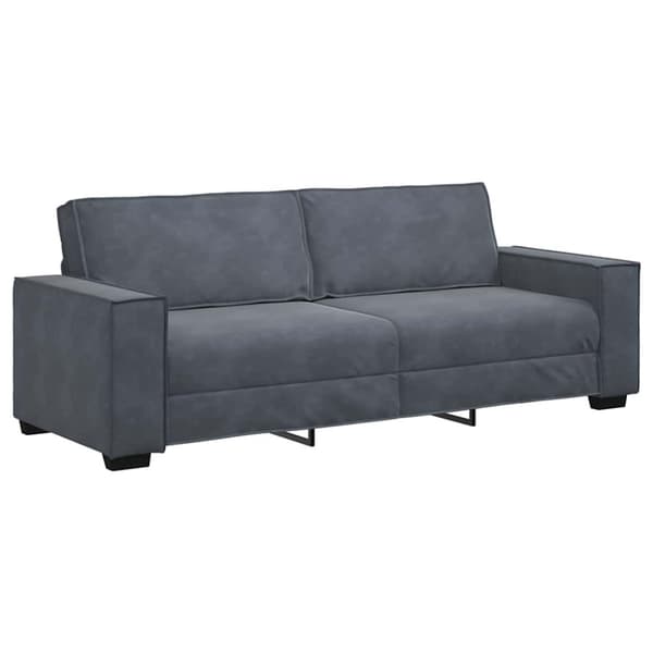 3-sitssoffa mörkgrå 220x78x84 cm sammet
