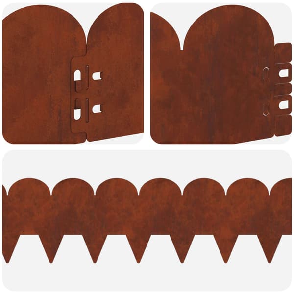 Kant för gräsmatta 30 pcs 103 x 15 cm Stål Rostig