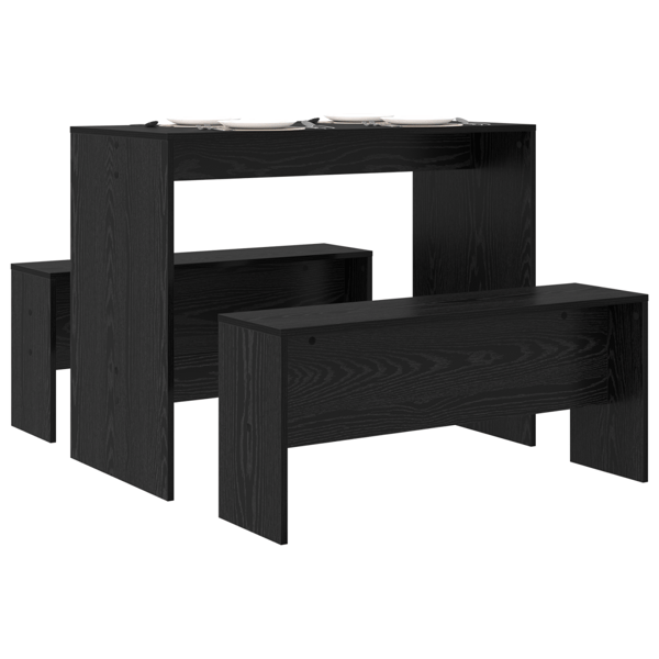 Matgrupp 2 pcs Svart ek Konstruerat trä