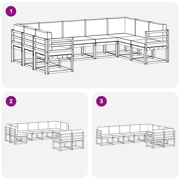 Utomhussoffset med kudde 9 pcs Vit och antracit
