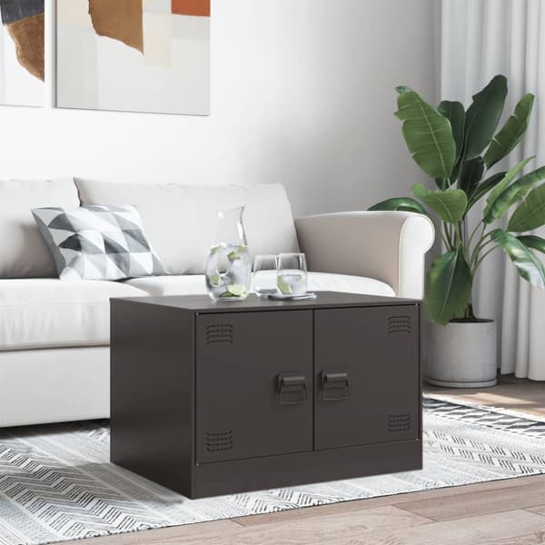 Soffbord svart 67x50x44 cm stål