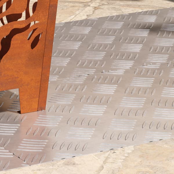 Trappsteg Rektangulär 4 pcs Silver 100 x 40 cm Aluminium