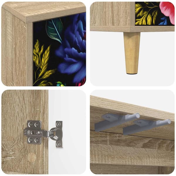 Sideboard KIEL Sonoma-ek 69 x 33 x 75 cm Konstruerat trä