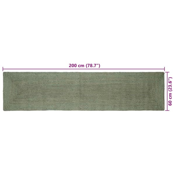 Områdesmattor Rektangulär Olivgrön 60 x 200 cm Jute
