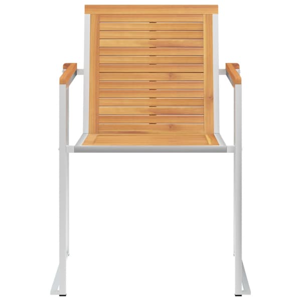 Trädgårdsstolar 2 st med dynor massiv teak och stål